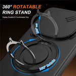 For Xiaomi Redmi Note 15 Pro 4G (Global) / Note 15 Pro 5G (Global) Magnetic Case Ring Kickstand Slide Camera Cover TPU PC Hybrid Phone Shell