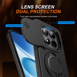 For Xiaomi Redmi Note 15 Pro 4G (Global) / Note 15 Pro 5G (Global) Magnetic Case Ring Kickstand Slide Camera Cover TPU PC Hybrid Phone Shell