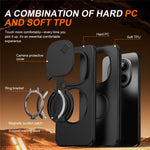 For Xiaomi Redmi Note 15 Pro 4G (Global) / Note 15 Pro 5G (Global) Magnetic Case Ring Kickstand Slide Camera Cover TPU PC Hybrid Phone Shell