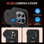 For Xiaomi Redmi Note 15 Pro+ 5G (Global) / Poco M8 Pro 5G Magnetic Case Ring Kickstand Slide Camera Cover TPU PC Hybrid Phone Shell