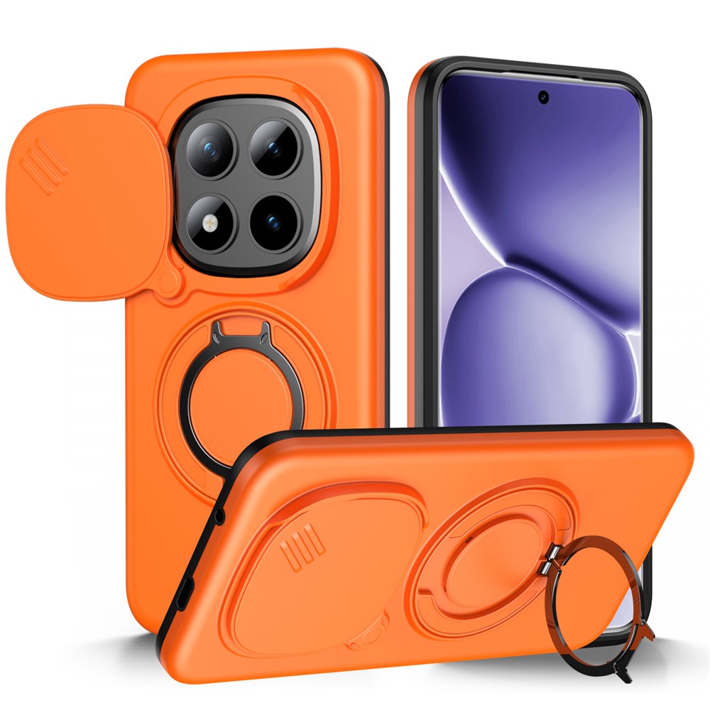 For Xiaomi Redmi Note 15 Pro+ 5G (Global) / Poco M8 Pro 5G Magnetic Case Ring Kickstand Slide Camera Cover TPU PC Hybrid Phone Shell