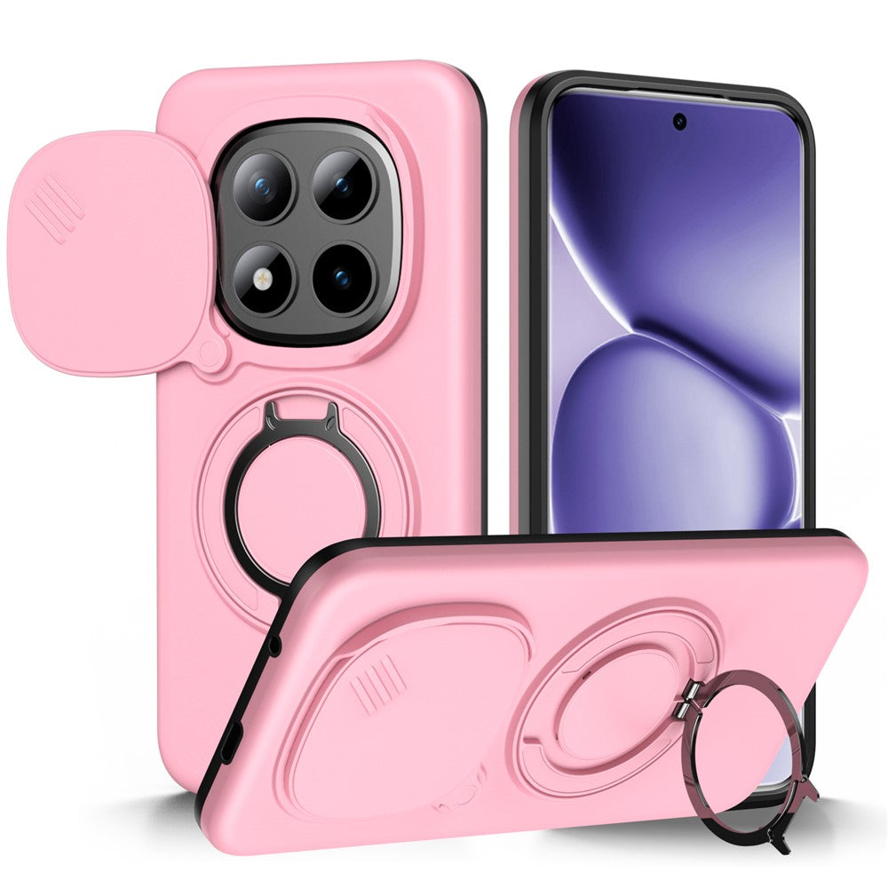 For Xiaomi Redmi Note 15 Pro+ 5G (Global) / Poco M8 Pro 5G Magnetic Case Ring Kickstand Slide Camera Cover TPU PC Hybrid Phone Shell
