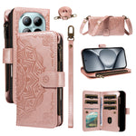 For Xiaomi Redmi Note 15 Pro+ 5G (Global) / Xiaomi Poco M8 Pro 5G Wallet Case 9 Card Slots RFID Blocking Mandala Embossed Leather Flip Cover with Wrist Strap