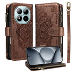 For Xiaomi Redmi Note 15 Pro+ 5G (Global) / Xiaomi Poco M8 Pro 5G Wallet Case 9 Card Slots RFID Blocking Mandala Embossed Leather Flip Cover with Wrist Strap