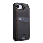 N.BEKUS P4  for iPhone 16e  /  17e Case Magnetic Buttons Leather + TPU Phone Cover with Card Holder Kickstand