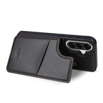 N.BEKUS P4 til Samsung Galaxy A18 5G / A18 4G / A17 5G / A17 4G / A26 5G etui med magnetknapper i læder + TPU telefoncover med kortholder og støttefod