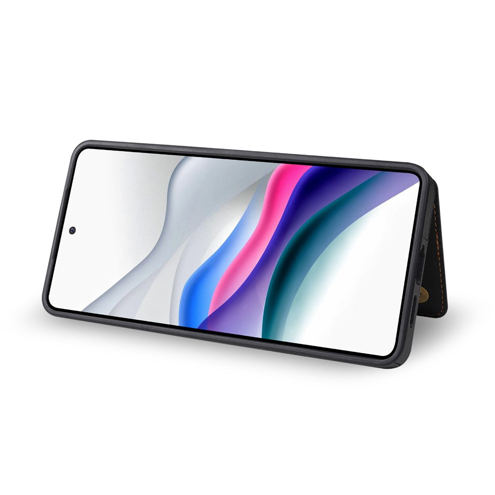 N.BEKUS P4 til Samsung Galaxy A18 5G / A18 4G / A17 5G / A17 4G / A26 5G etui med magnetknapper i læder + TPU telefoncover med kortholder og støttefod
