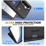 N.BEKUS P4 til Samsung Galaxy A18 5G / A18 4G / A17 5G / A17 4G / A26 5G etui med magnetknapper i læder + TPU telefoncover med kortholder og støttefod