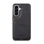 N.BEKUS P4 til Samsung Galaxy S24 FE Etui Magnetiske Knapper Læder + TPU Telefoncover med Kortlomme og Standerfunktion