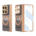Til Motorola Razr Fold 5G Cover Roterende Støtteben PC-telefoncover med kulfibertekstur og skærmbeskytter