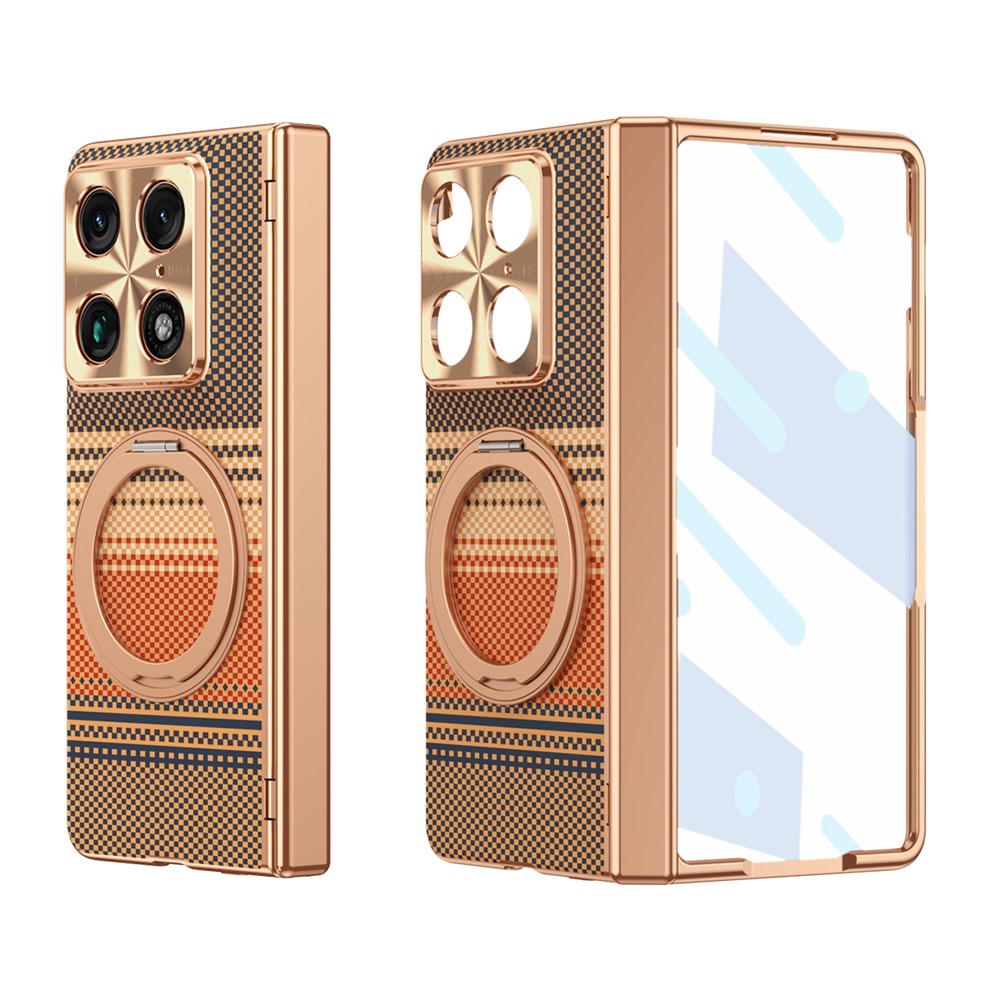 Til Motorola Razr Fold 5G Cover Roterende Støtteben PC-telefoncover med kulfibertekstur og skærmbeskytter