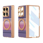 Til Motorola Razr Fold 5G Cover Roterende Støtteben PC-telefoncover med kulfibertekstur og skærmbeskytter