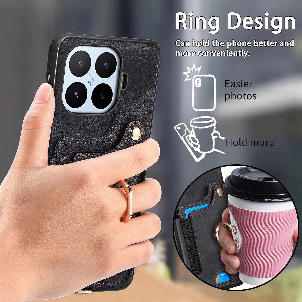 For Xiaomi 17T Pro Case Retro PU Leather Back Cover with RFID Blocking Card Holder