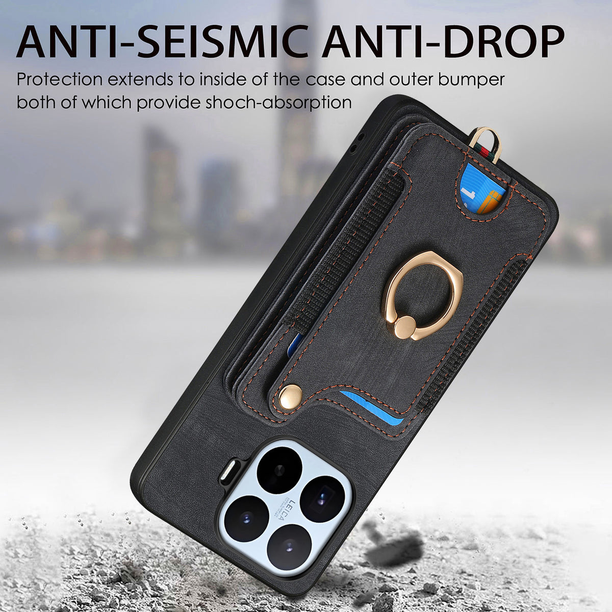 For Xiaomi 17T Pro Case Retro PU Leather Back Cover with RFID Blocking Card Holder
