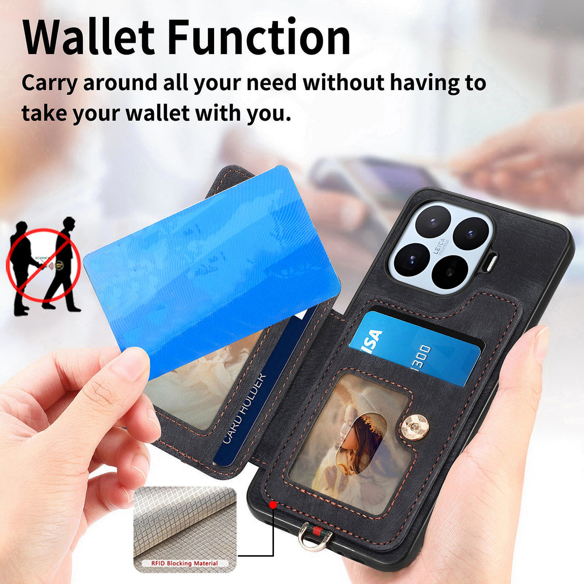 For Xiaomi 17T Pro Case Retro PU Leather Back Cover with RFID Blocking Card Holder