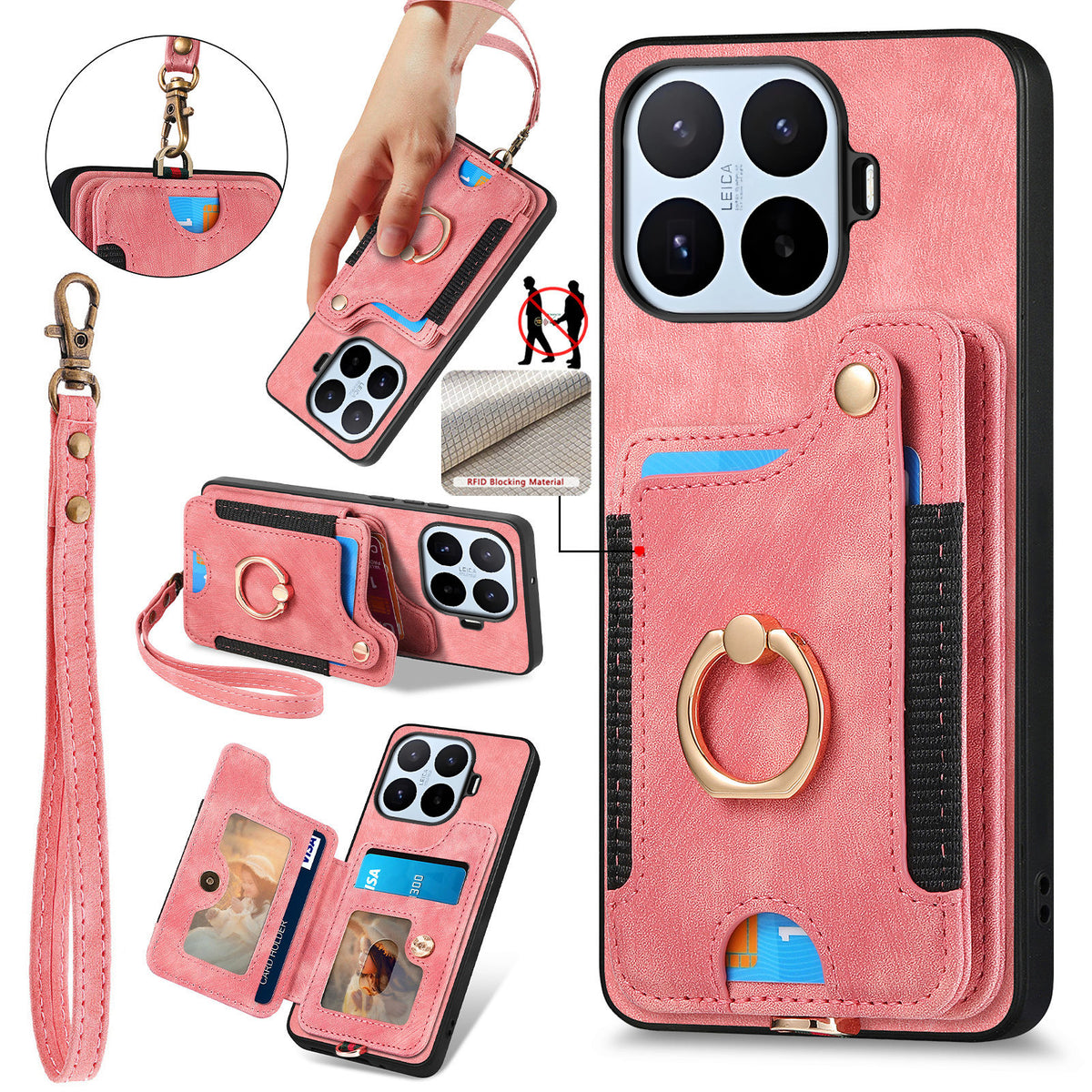 For Xiaomi 17T Pro Case Retro PU Leather Back Cover with RFID Blocking Card Holder