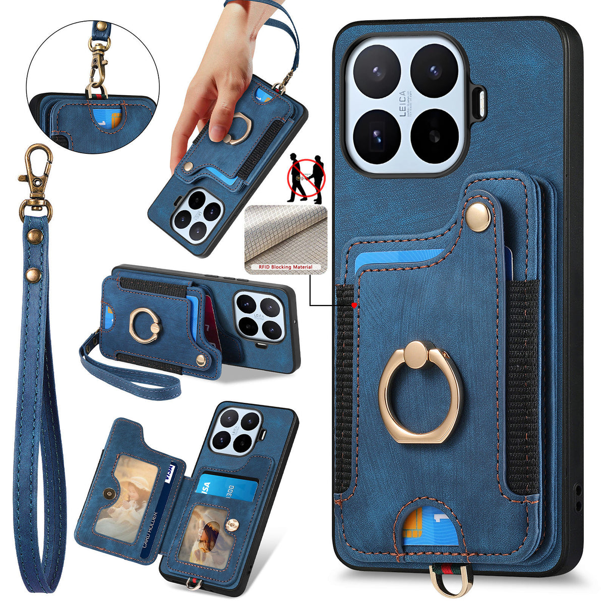 For Xiaomi 17T Pro Case Retro PU Leather Back Cover with RFID Blocking Card Holder