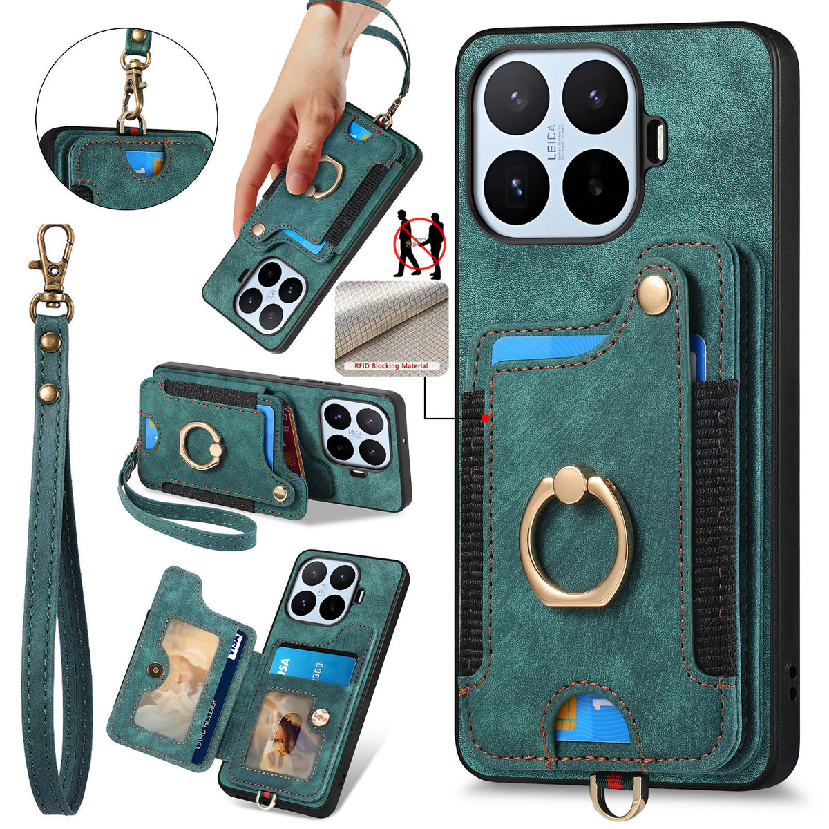 For Xiaomi 17T Pro Case Retro PU Leather Back Cover with RFID Blocking Card Holder