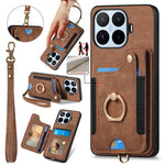 For Xiaomi 17T Pro Case Retro PU Leather Back Cover with RFID Blocking Card Holder