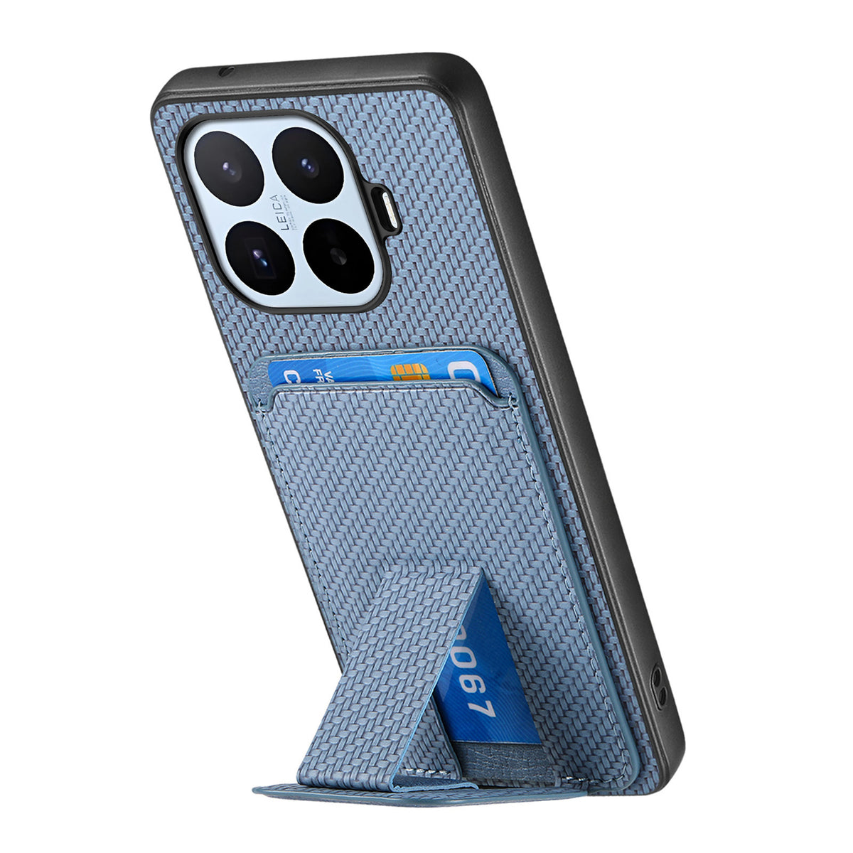 For Xiaomi 17T Pro Case Card Holder Carbon Fiber Texture Leather Coated TPU Phone Cover