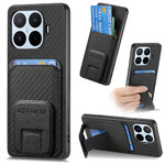 For Xiaomi 17T Pro Case Card Holder Carbon Fiber Texture Leather Coated TPU Phone Cover