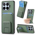For Xiaomi 17T Pro Case Card Holder Carbon Fiber Texture Leather Coated TPU Phone Cover