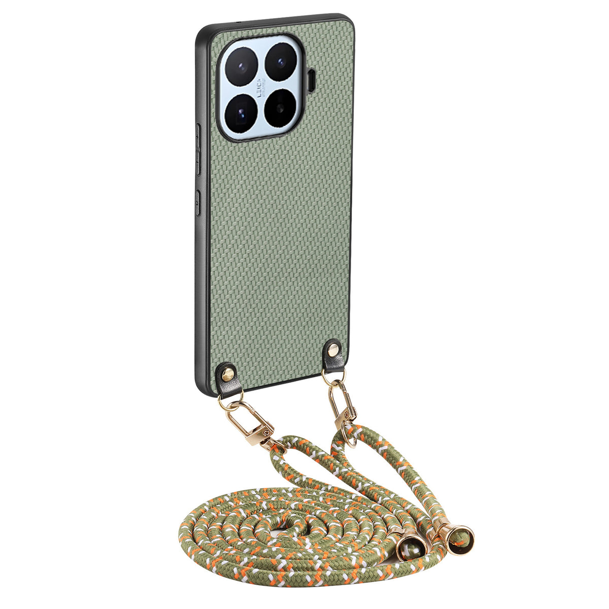 For Xiaomi 17T Case Carbon Fiber Texture Hybrid Phone Back Cover with Adjustable Strap