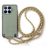 For Xiaomi 17T Case Carbon Fiber Texture Hybrid Phone Back Cover with Adjustable Strap