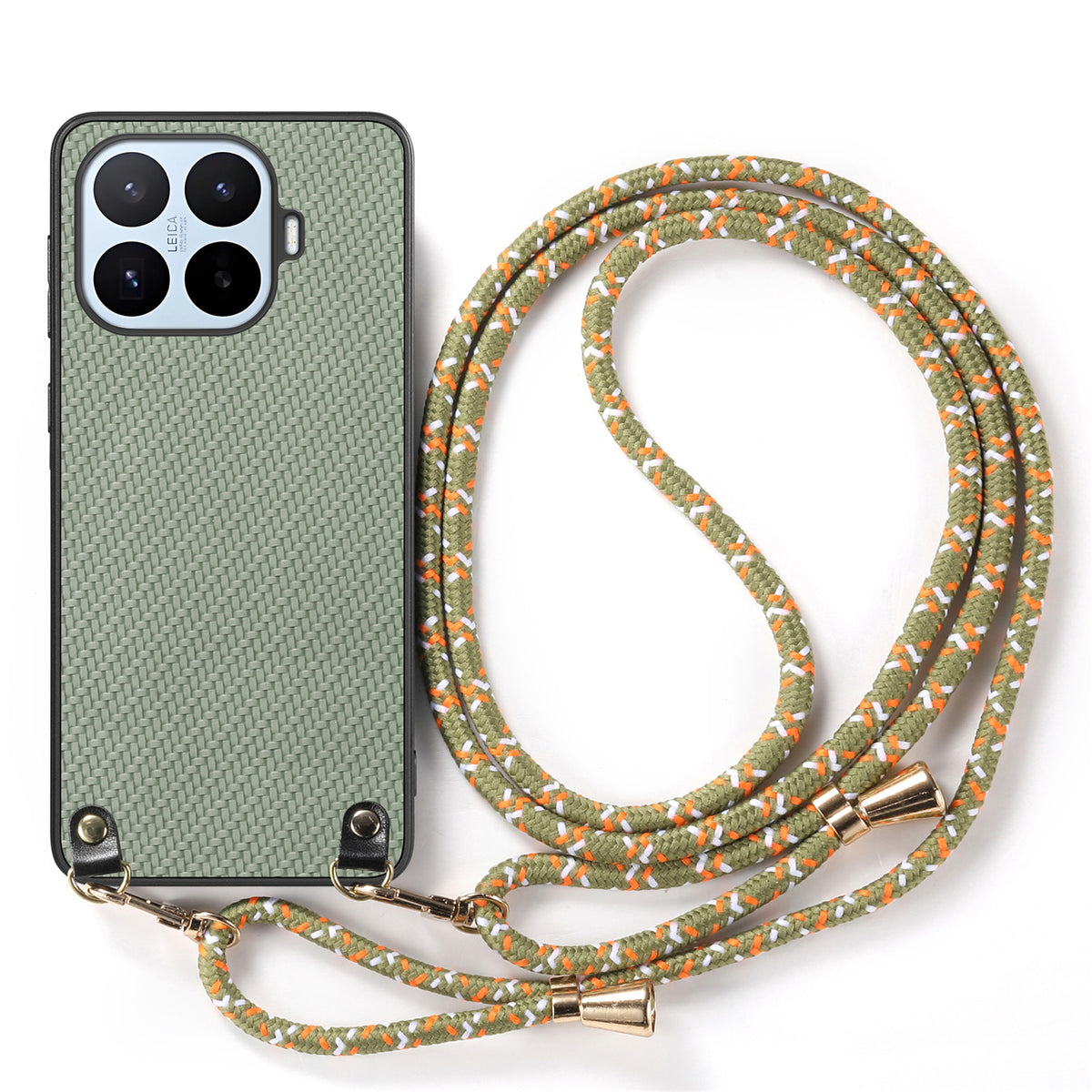 For Xiaomi 17T Case Carbon Fiber Texture Hybrid Phone Back Cover with Adjustable Strap