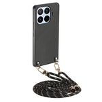 For Xiaomi 17T Case Carbon Fiber Texture Hybrid Phone Back Cover with Adjustable Strap