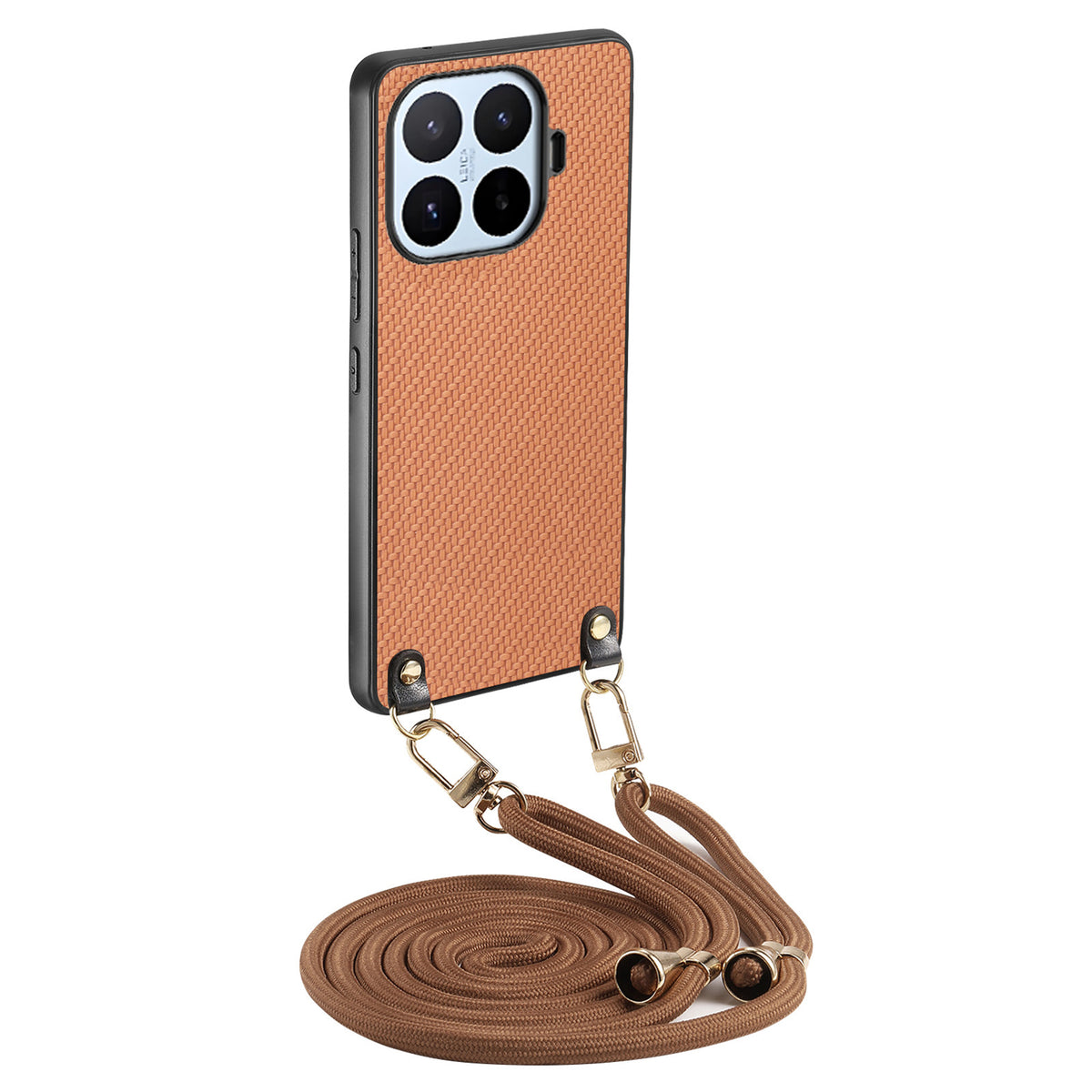For Xiaomi 17T Case Carbon Fiber Texture Hybrid Phone Back Cover with Adjustable Strap