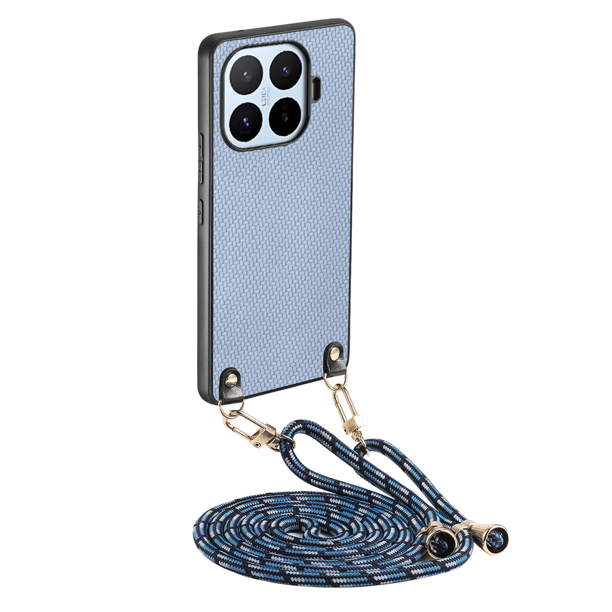 For Xiaomi 17T Case Carbon Fiber Texture Hybrid Phone Back Cover with Adjustable Strap