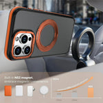 Til iPhone 12 / iPhone 12 Pro Magnetisk cover Dobbeltfarvet roterende ringstativ PC + TPU Telefoncover