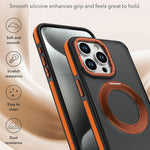 For iPhone 13 Pro Magnetic Case Double Color Rotating Ring Kickstand PC + TPU Phone Cover