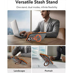 For iPhone 16 Pro Max Magnetic Case Double Color Rotating Ring Kickstand PC + TPU Phone Cover