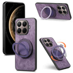 For Xiaomi 17T Pro Phone Case with Rotating Kickstand Stress Relief Retro Leather Back Cover