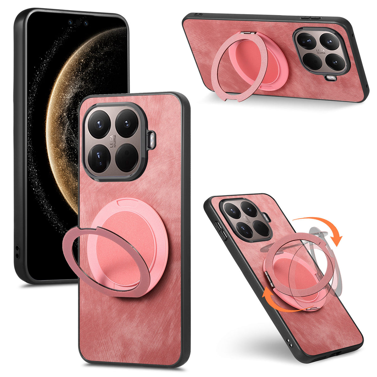 For Xiaomi 17T Phone Case with Rotating Kickstand Stress Relief Retro Leather Back Cover