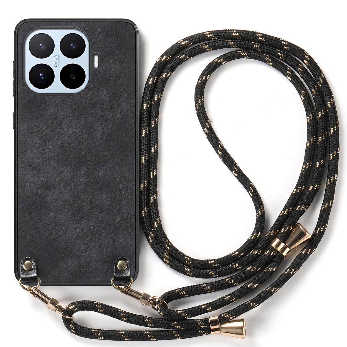 For Xiaomi 17T Pro Retro Leather Phone Back Cover with Adjustable Strap