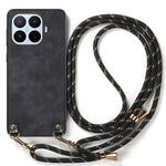 For Xiaomi 17T Retro Leather Phone Back Cover with Adjustable Strap