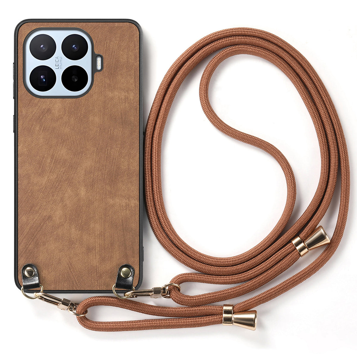 For Xiaomi 17T Retro Leather Phone Back Cover with Adjustable Strap