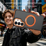 For Samsung Galaxy S24  /  S25 Magnetic Case Double Color Rotating Ring Kickstand PC + TPU Phone Cover