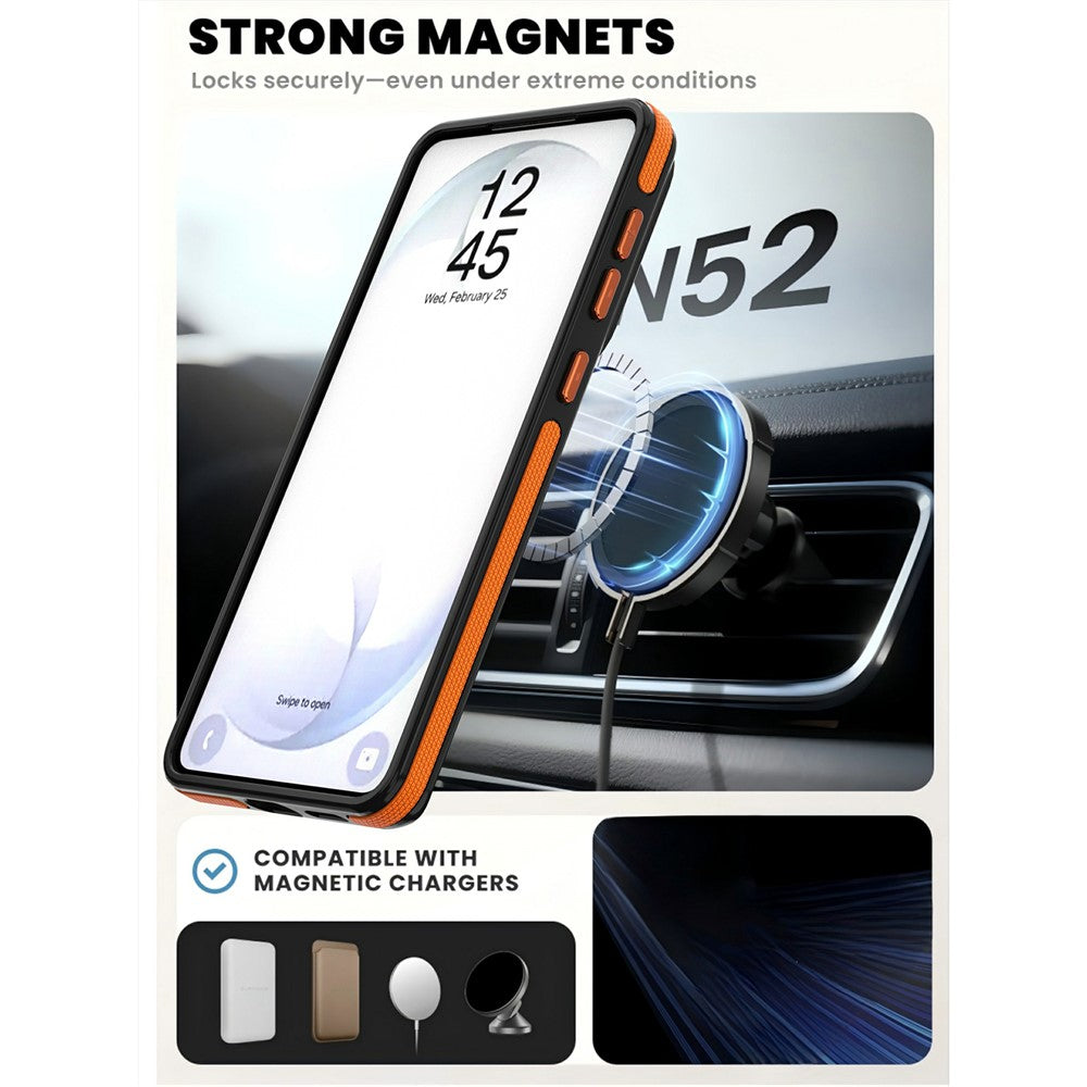 For Samsung Galaxy S24  /  S25 Magnetic Case Double Color Rotating Ring Kickstand PC + TPU Phone Cover
