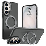 For Samsung Galaxy S26+ Magnetic Case Double Color Rotating Ring Kickstand PC + TPU Phone Cover