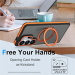 For Samsung Galaxy S26 Ultra Magnetic Case Double Color Rotating Ring Kickstand PC + TPU Phone Cover