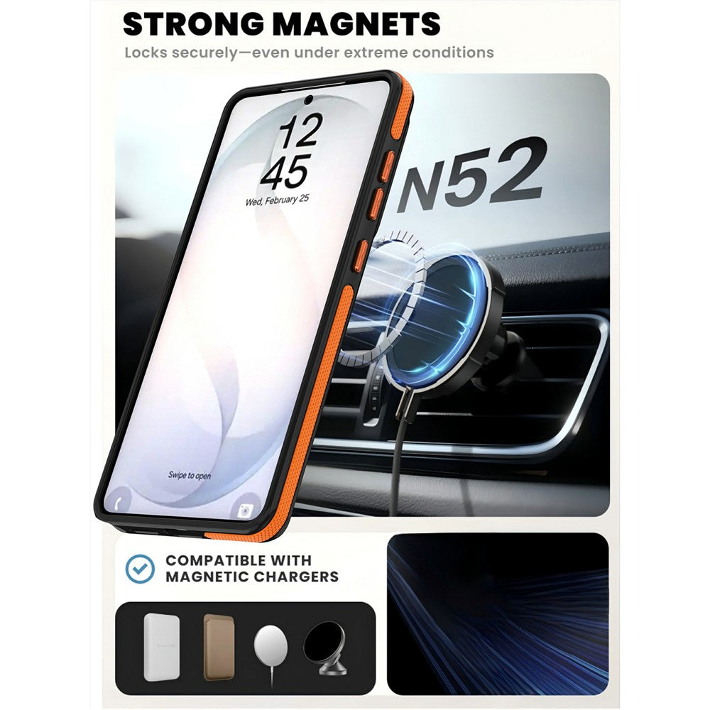 For Samsung Galaxy S26 Ultra Magnetic Case Double Color Rotating Ring Kickstand PC + TPU Phone Cover