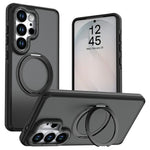 For Samsung Galaxy S26 Ultra Magnetic Case Double Color Rotating Ring Kickstand PC + TPU Phone Cover