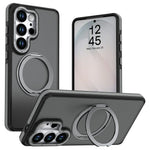 For Samsung Galaxy S26 Ultra Magnetic Case Double Color Rotating Ring Kickstand PC + TPU Phone Cover