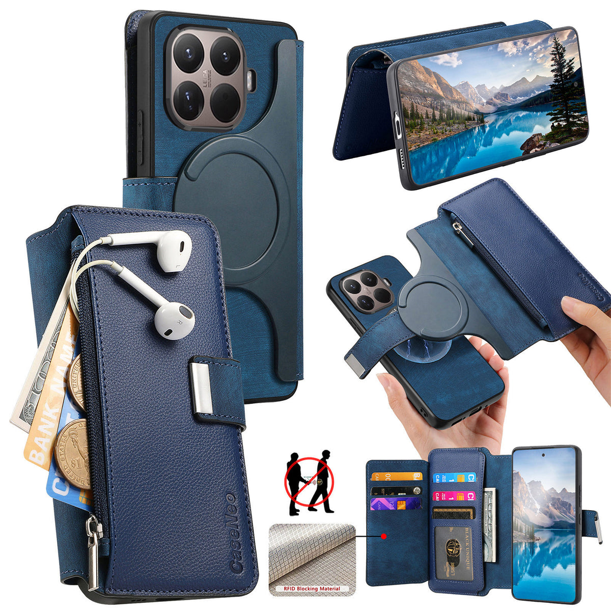 CASENEO for Xiaomi 17T Pro MW-02 Case Detachable Magnetic Leather Flip Phone Cover