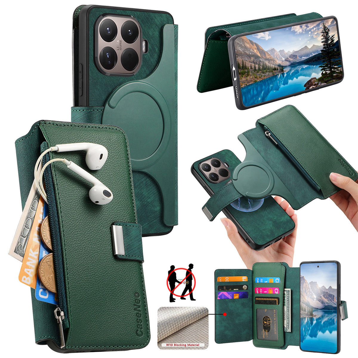 CASENEO for Xiaomi 17T MW-02 Case Detachable Magnetic Leather Flip Phone Cover