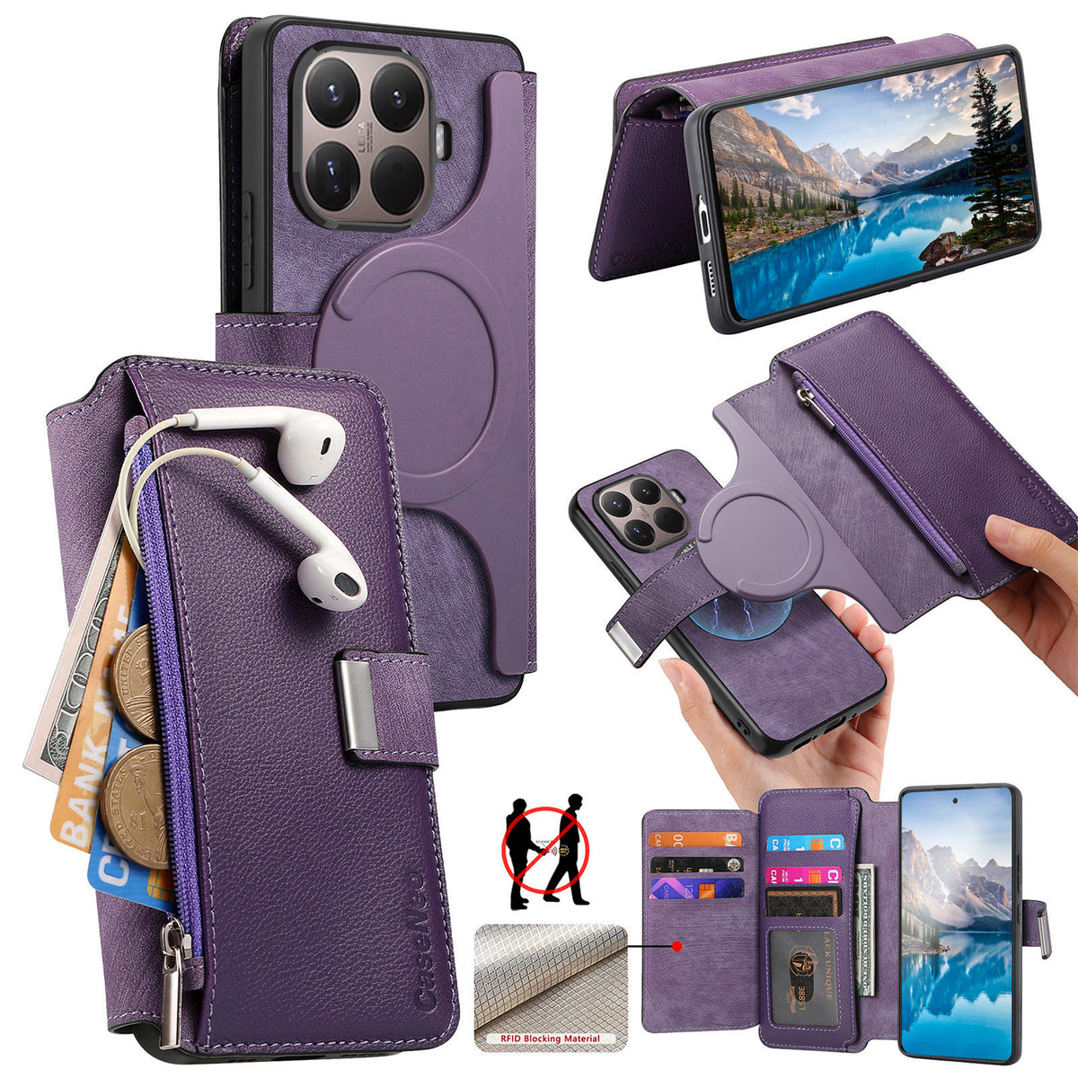 CASENEO for Xiaomi 17T MW-02 Case Detachable Magnetic Leather Flip Phone Cover